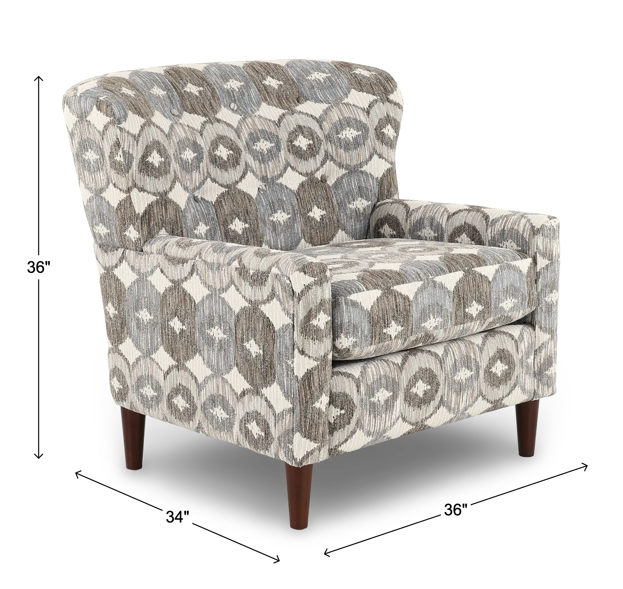 Cash Blue and Brown Medallion Accent Chair-3