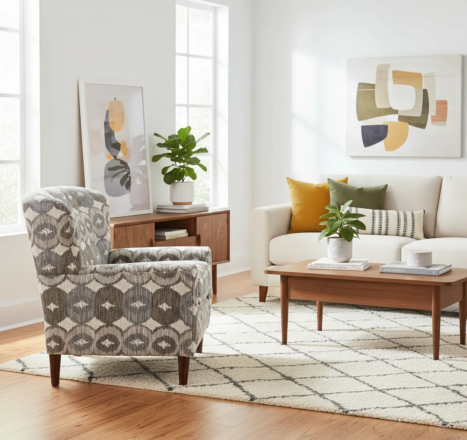 Cash Blue and Brown Medallion Accent Chair-9