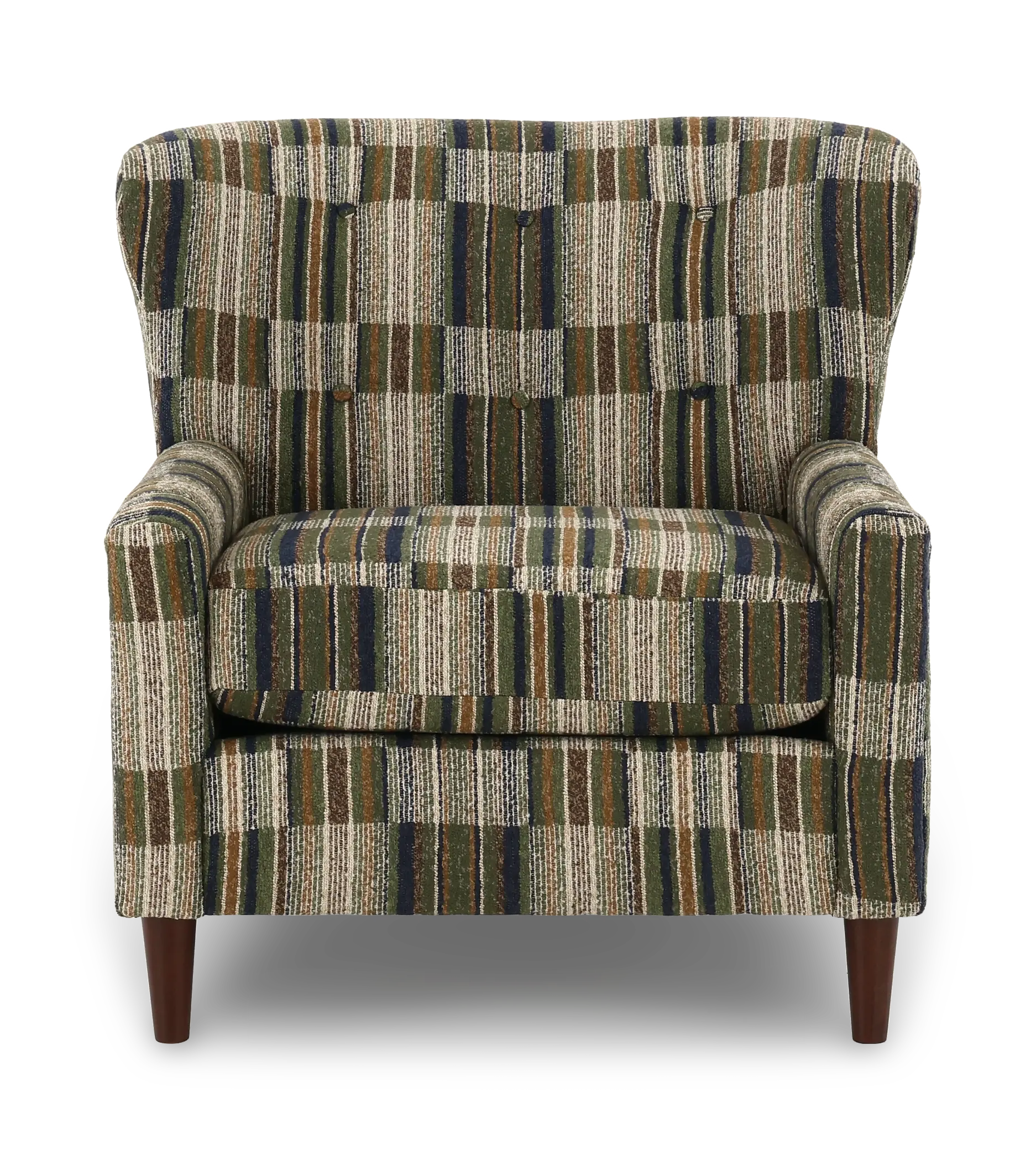 Cash Green and Brown Plaid Accent Chair-4