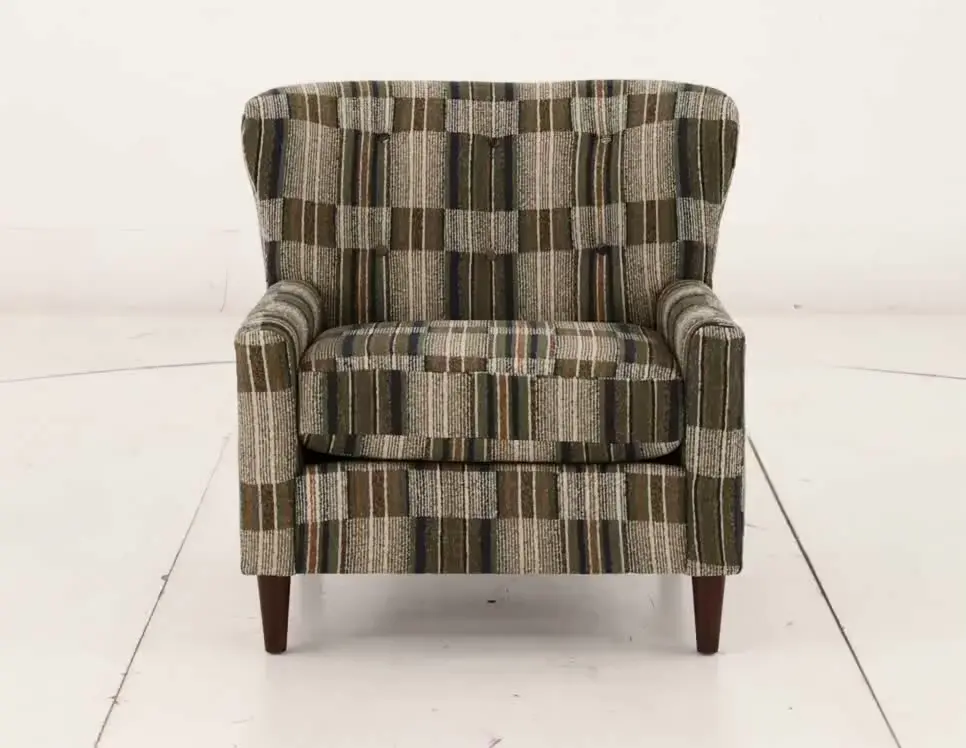Cash Green and Brown Plaid Accent Chair-9