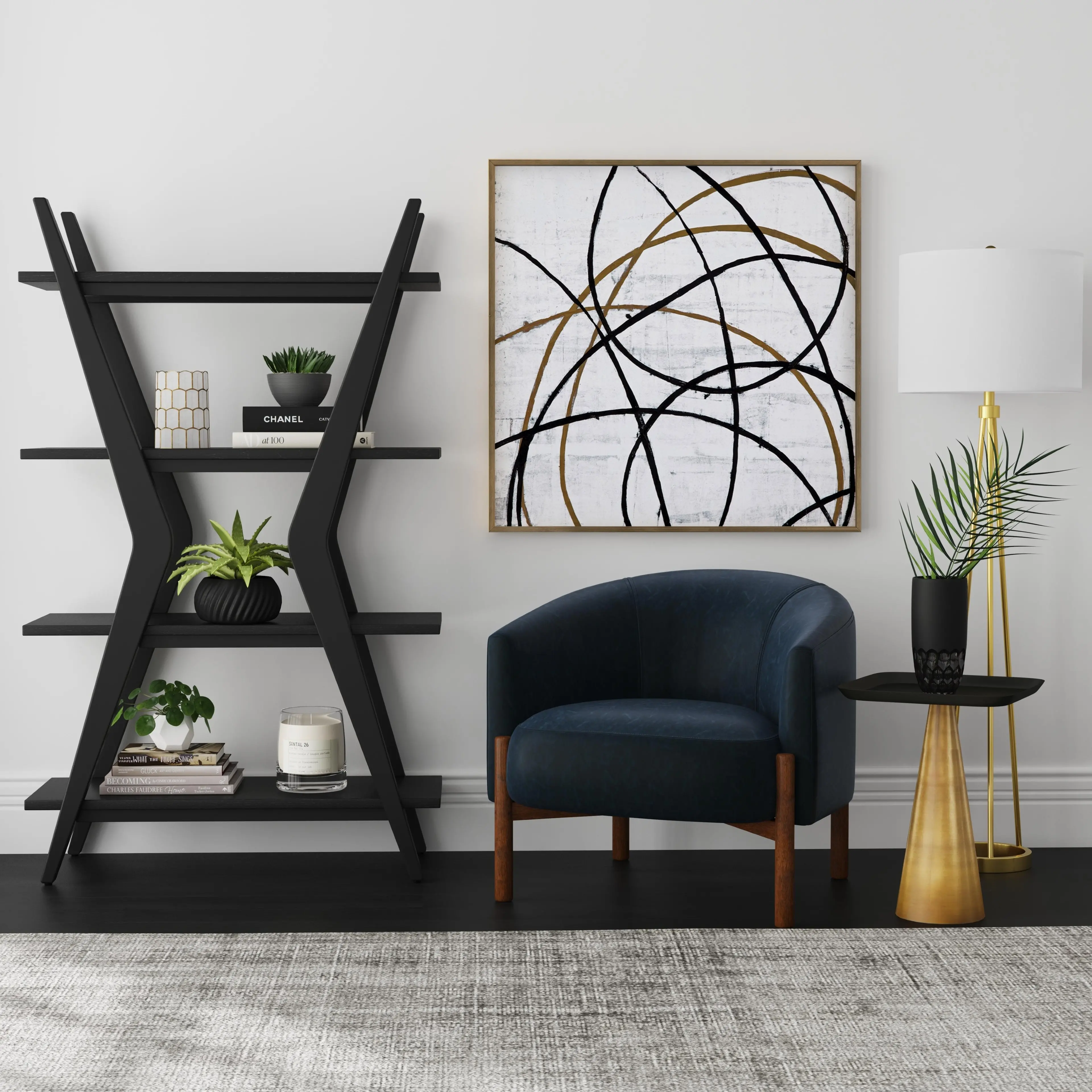 Estraton Black Bookcase-2