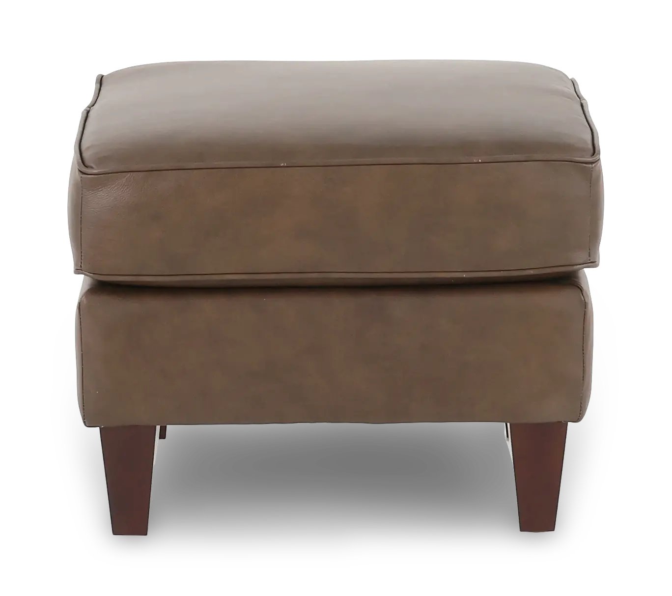 Louis Caribou Brown Leather Ottoman-2