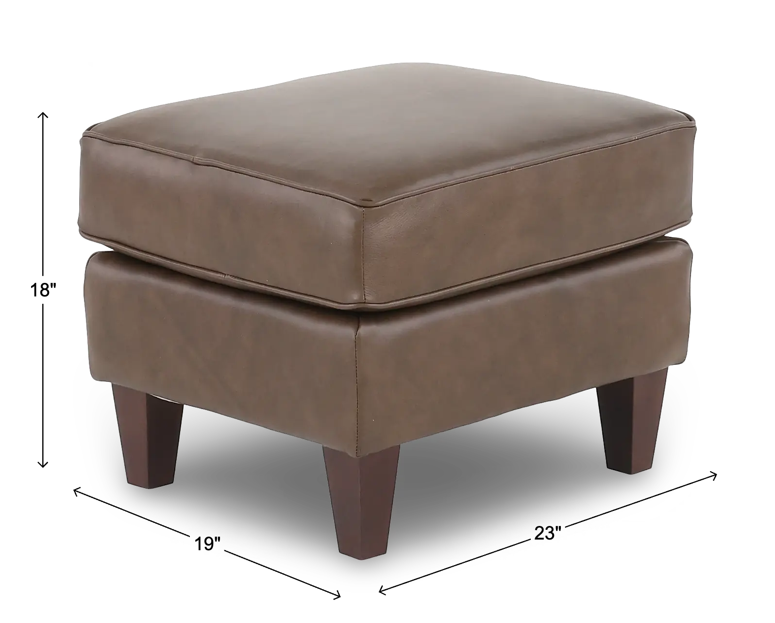 Louis Caribou Brown Leather Ottoman-3