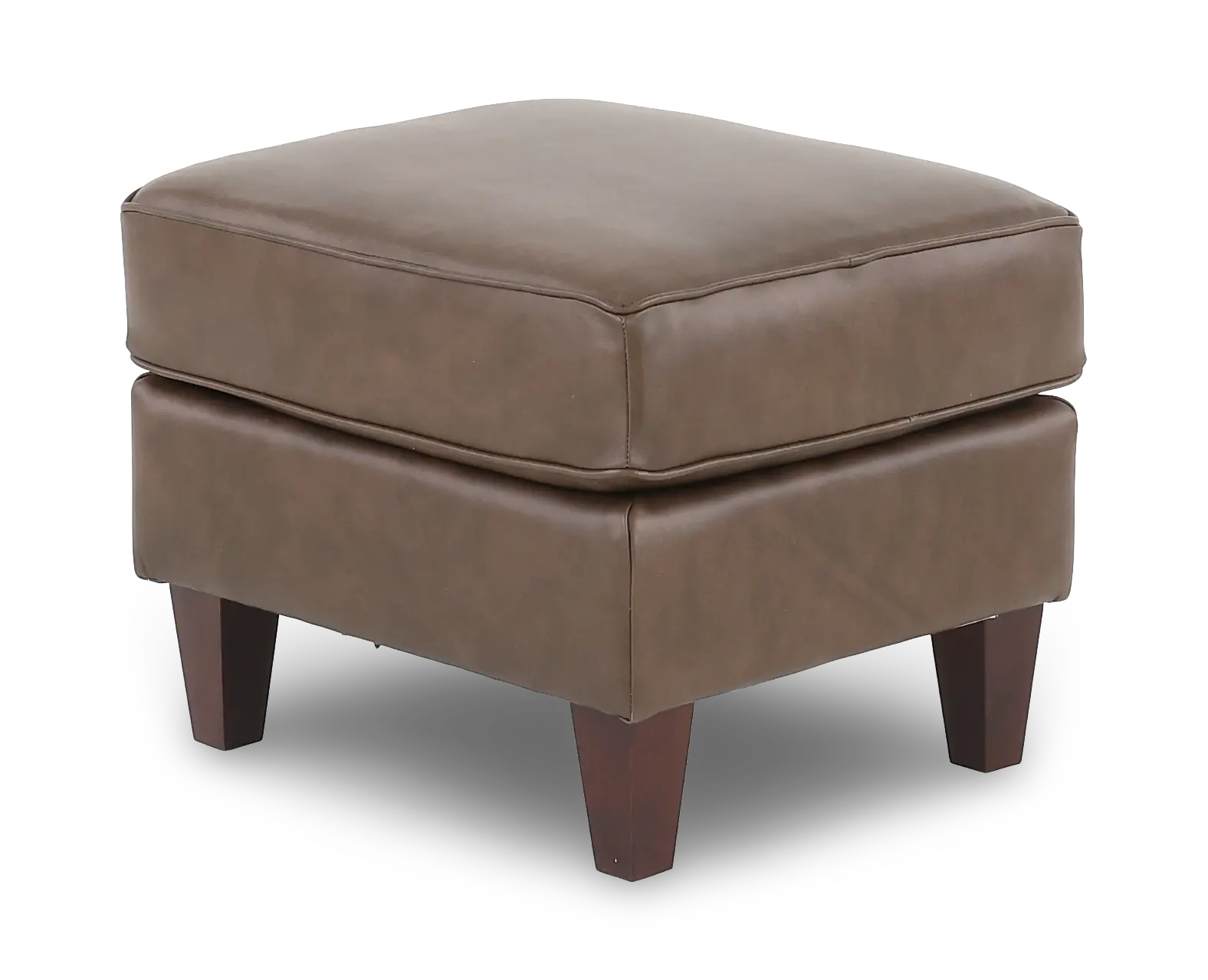 Louis Caribou Brown Leather Ottoman-4