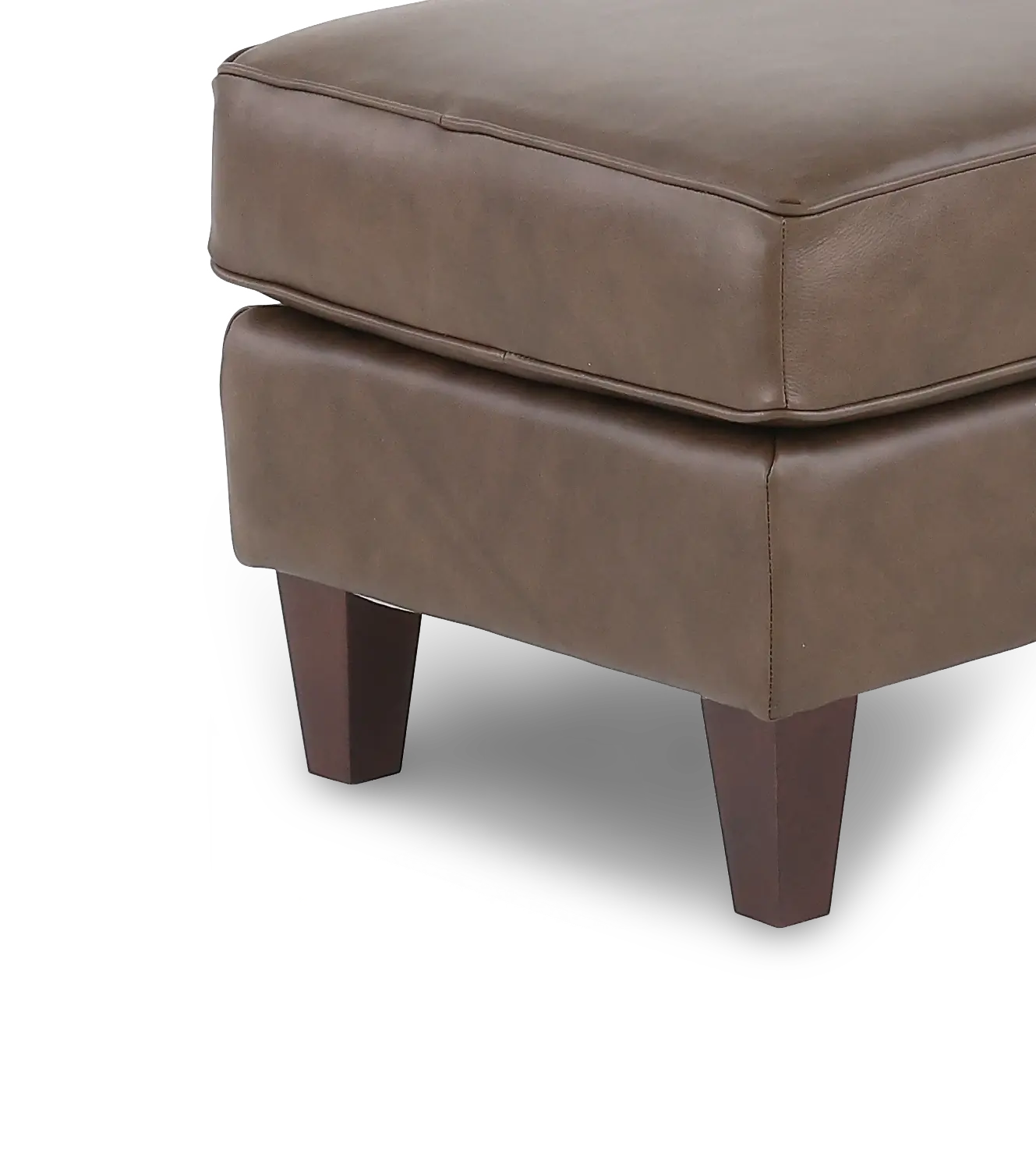 Louis Caribou Brown Leather Ottoman-5