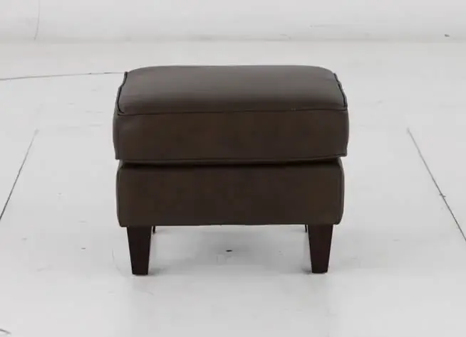 Louis Caribou Brown Leather Ottoman-7