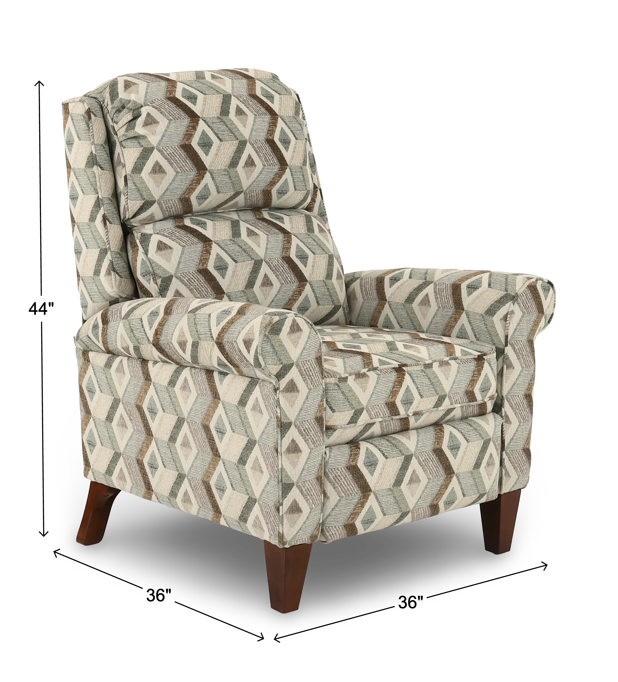 Kenzie Gray Geometric Push Back Recliner-3