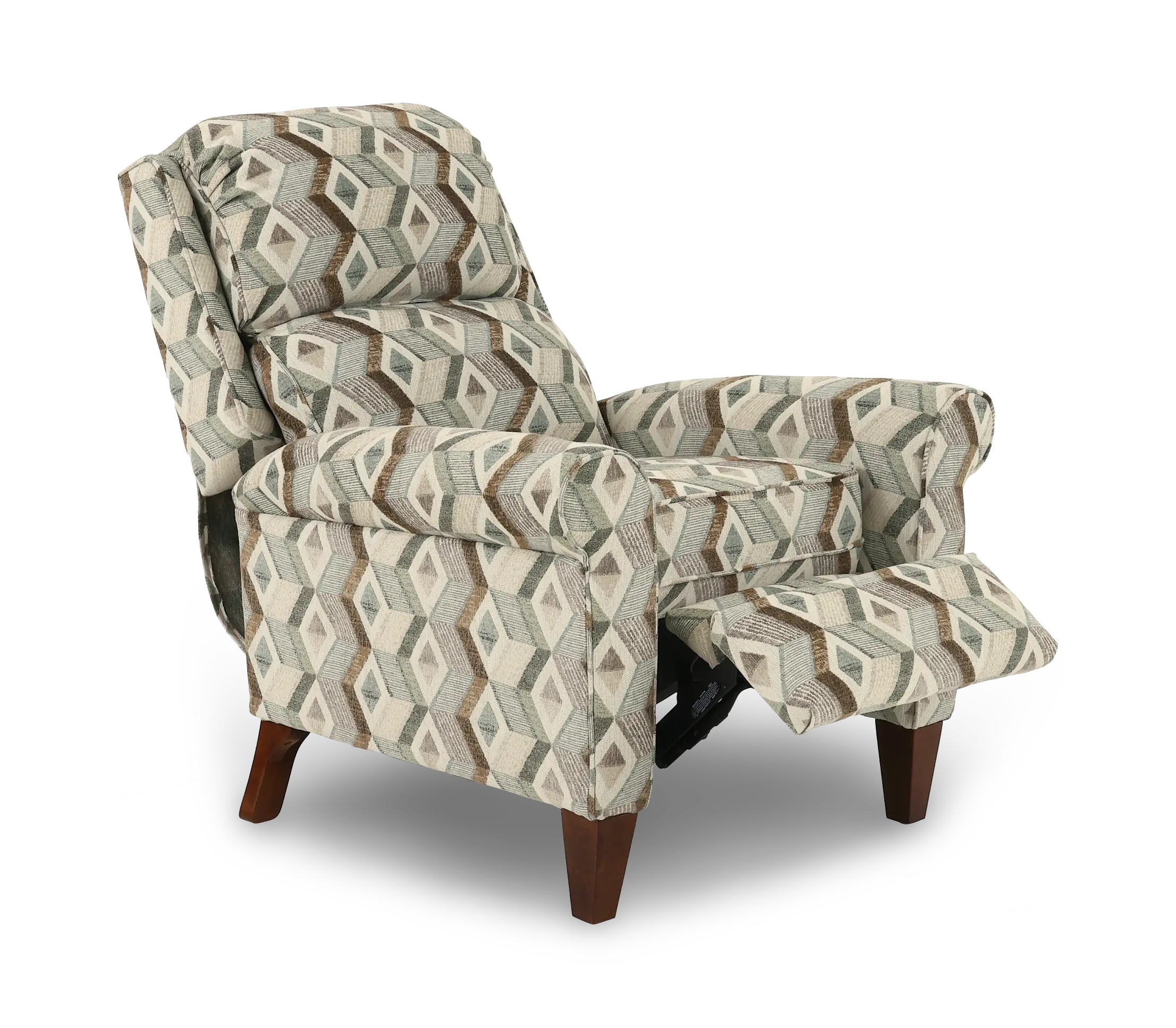 Kenzie Gray Geometric Push Back Recliner-5