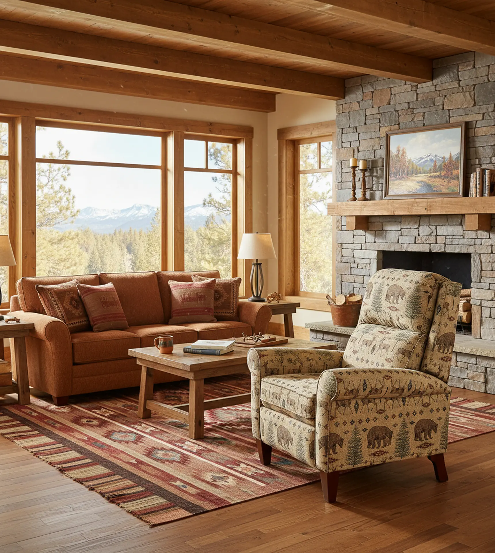 Kenzie Brown Wilderness Push Back Recliner-11