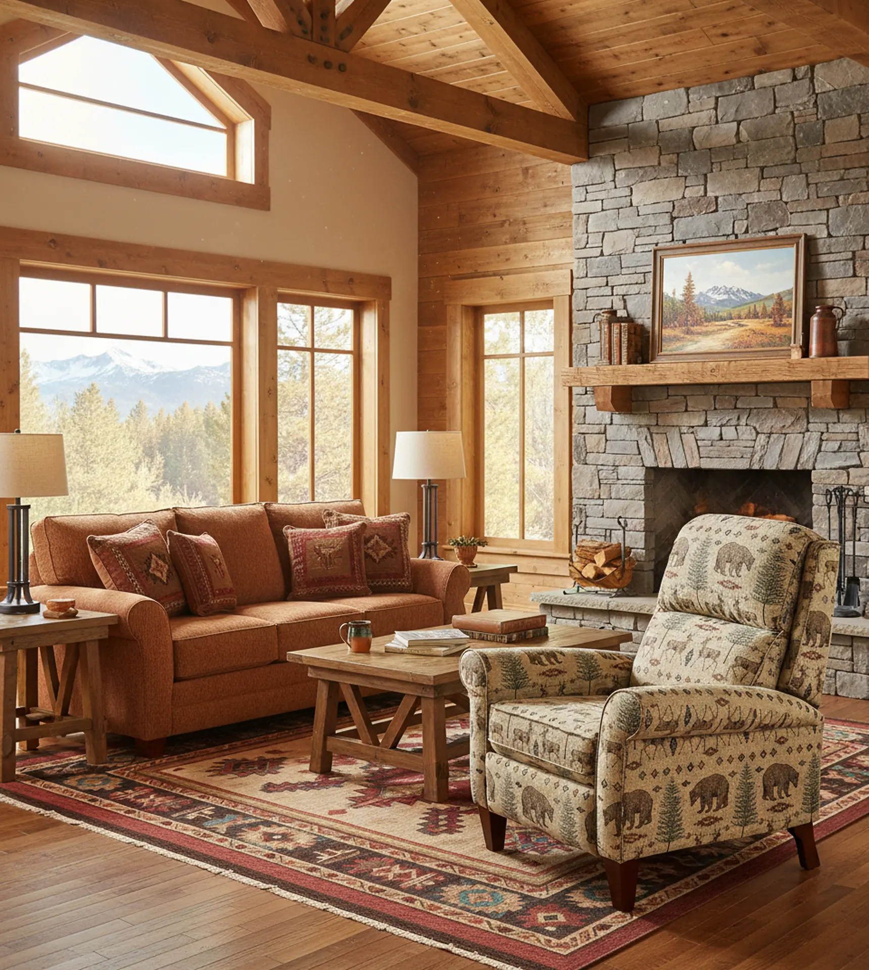 Kenzie Brown Wilderness Push Back Recliner-12