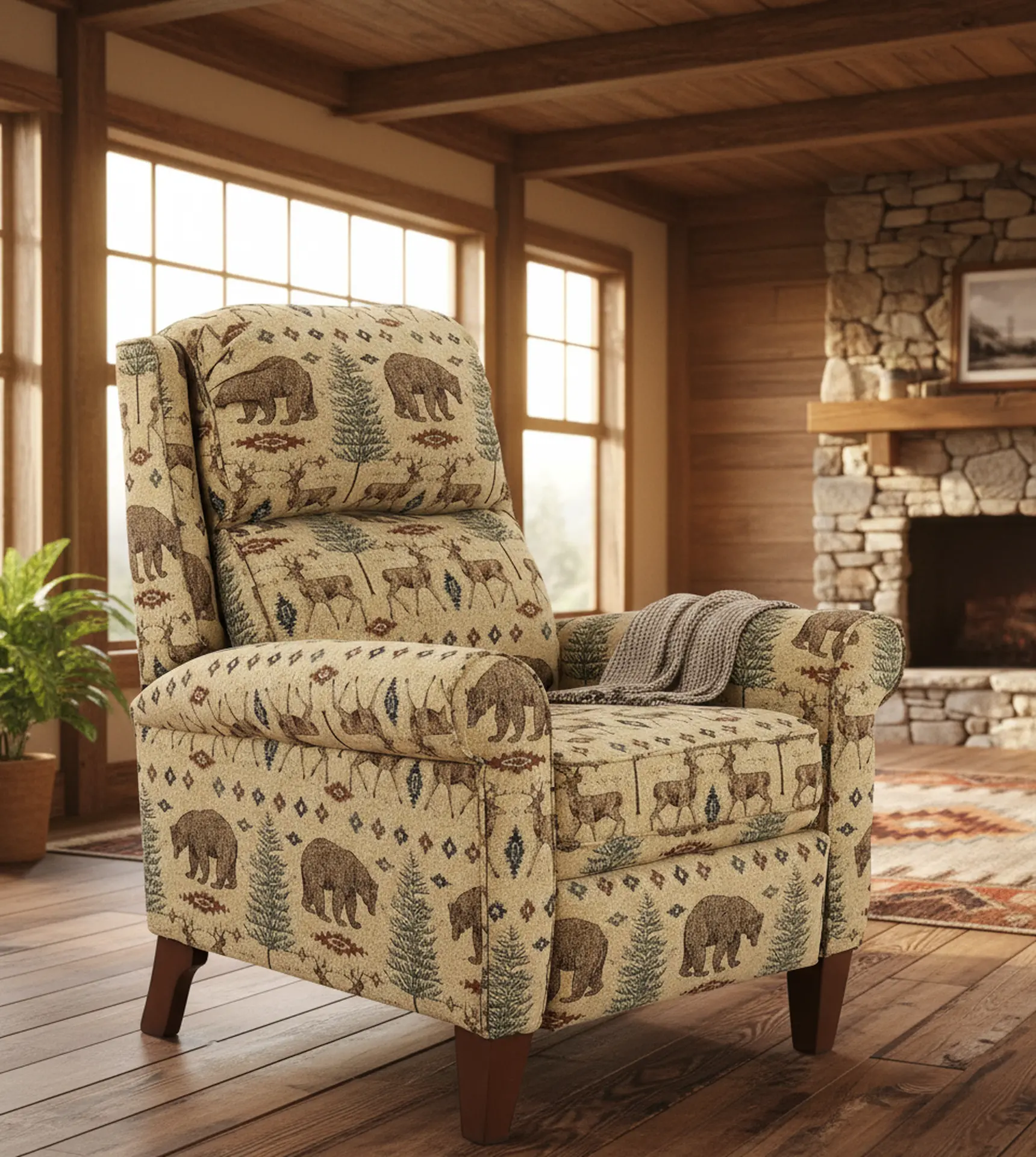 Kenzie Brown Wilderness Push Back Recliner-2