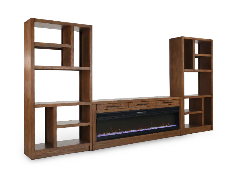 Revel Brown Fireplace Entertainment Center