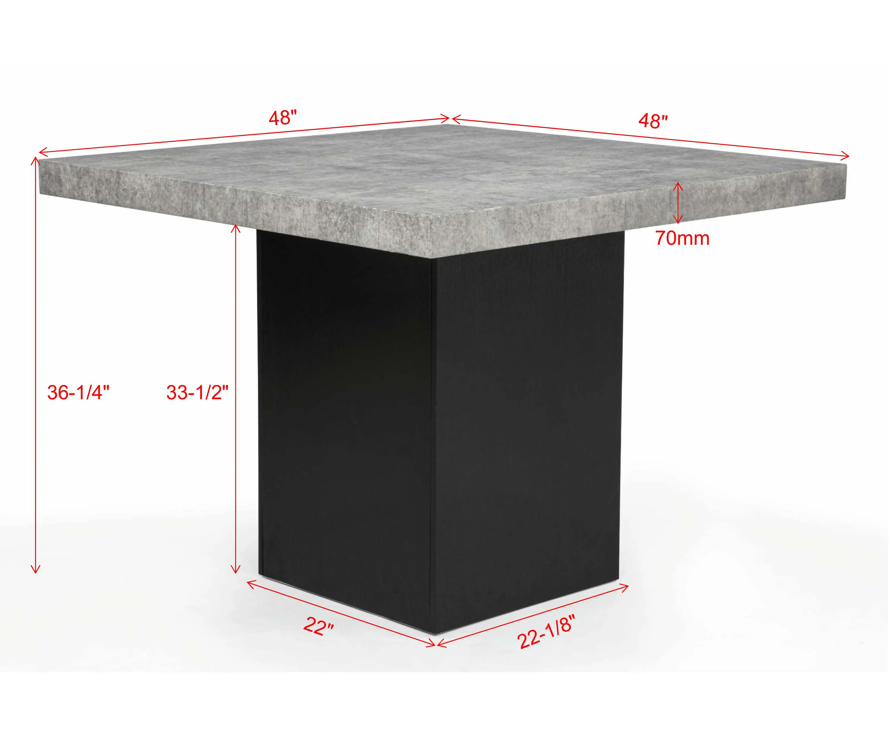Sebastian Black and Gray Faux Cement Counter Table-2