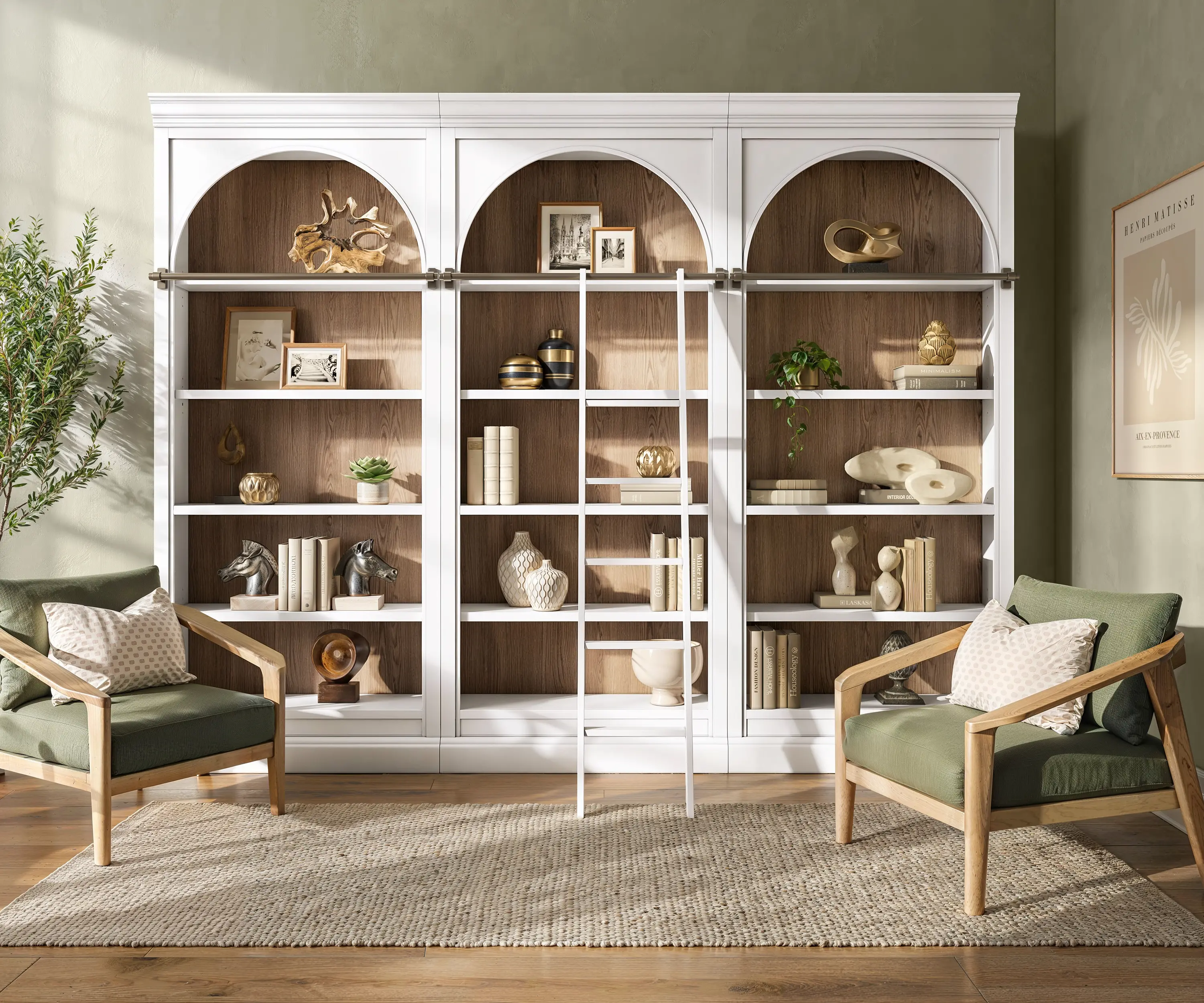 Albany White 4 Piece Bookcase Wall-10