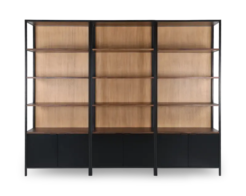 Marsden Black 3 Piece Bookcase Wall