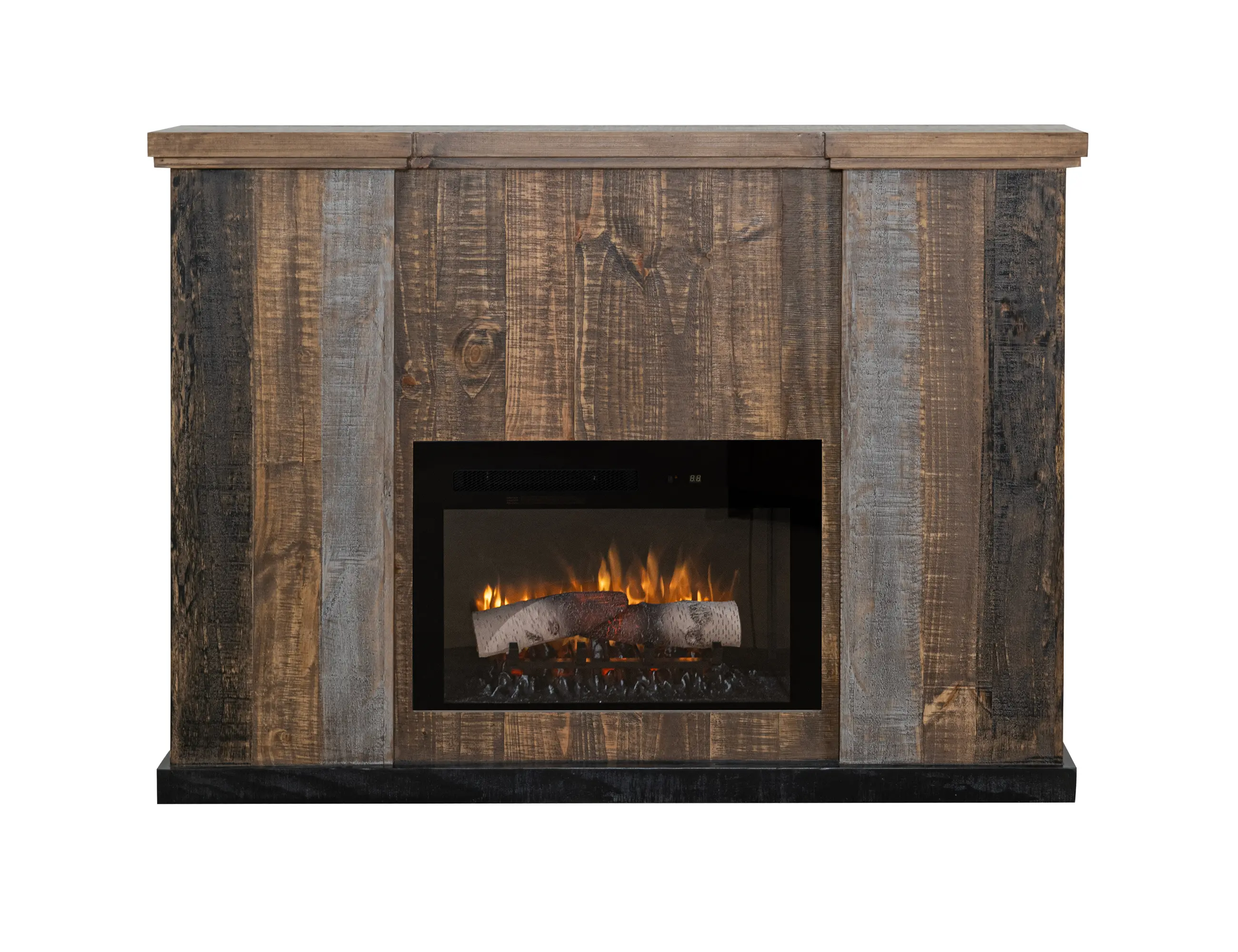 Loft Rustic Brown Fireplace Mantle-1