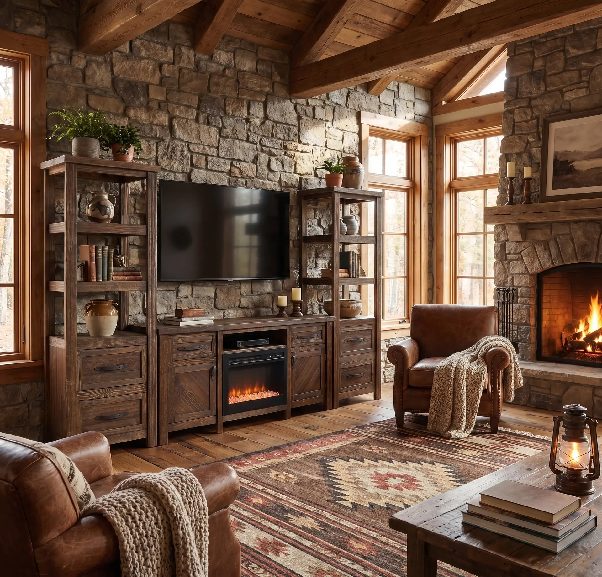 Dutton Brown Fireplace Entertainment Center-2