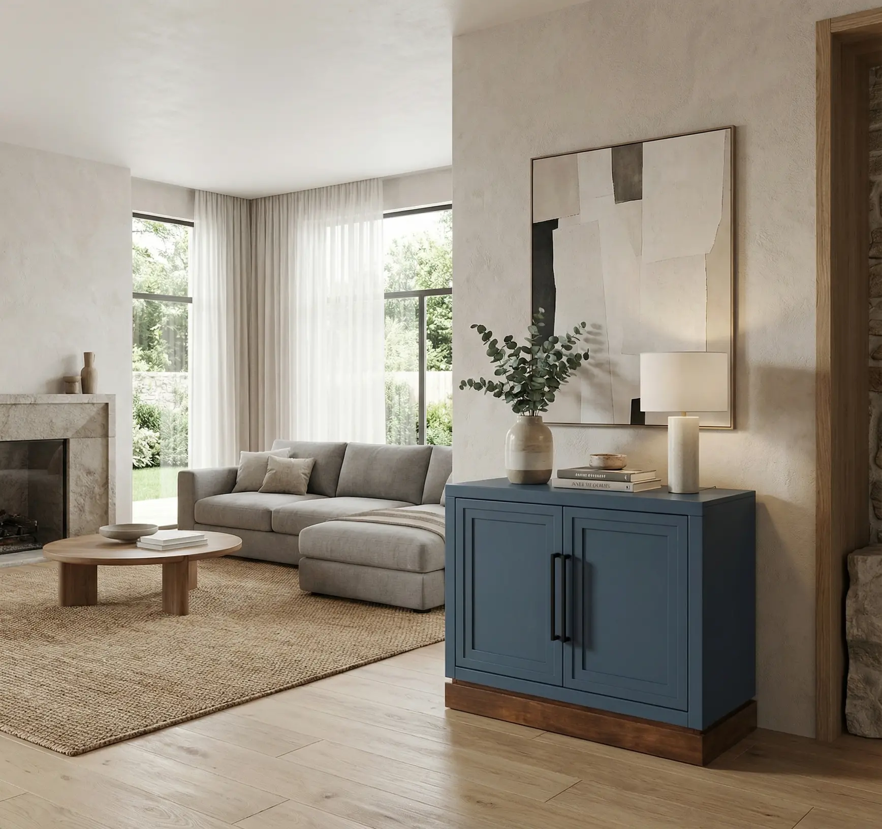 Nora Blue Two Door Cabinet-2