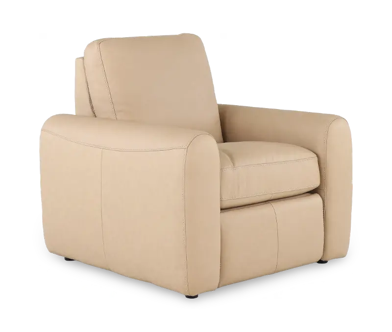 Sonny Fawn Tan Leather Power Recliner