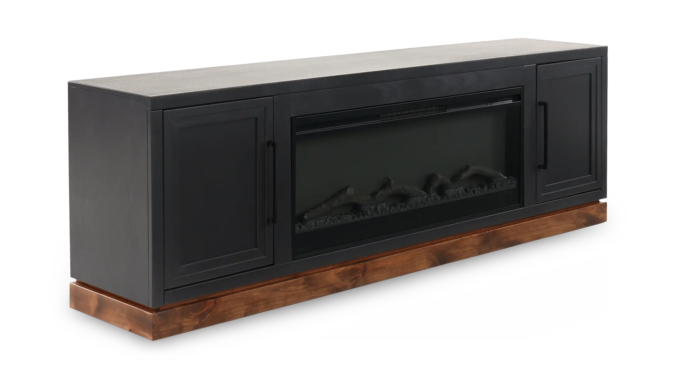 Nora Black 78 Fireplace Console-1