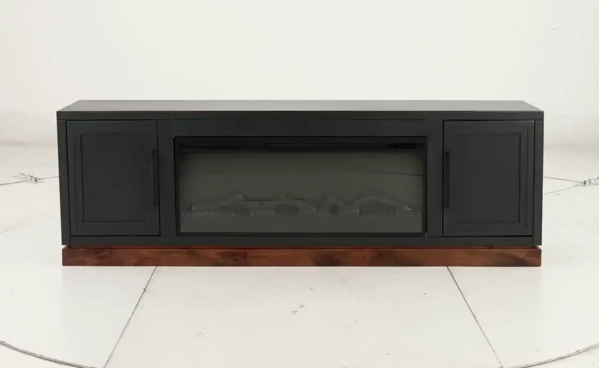 Nora Black 78 Fireplace Console-11