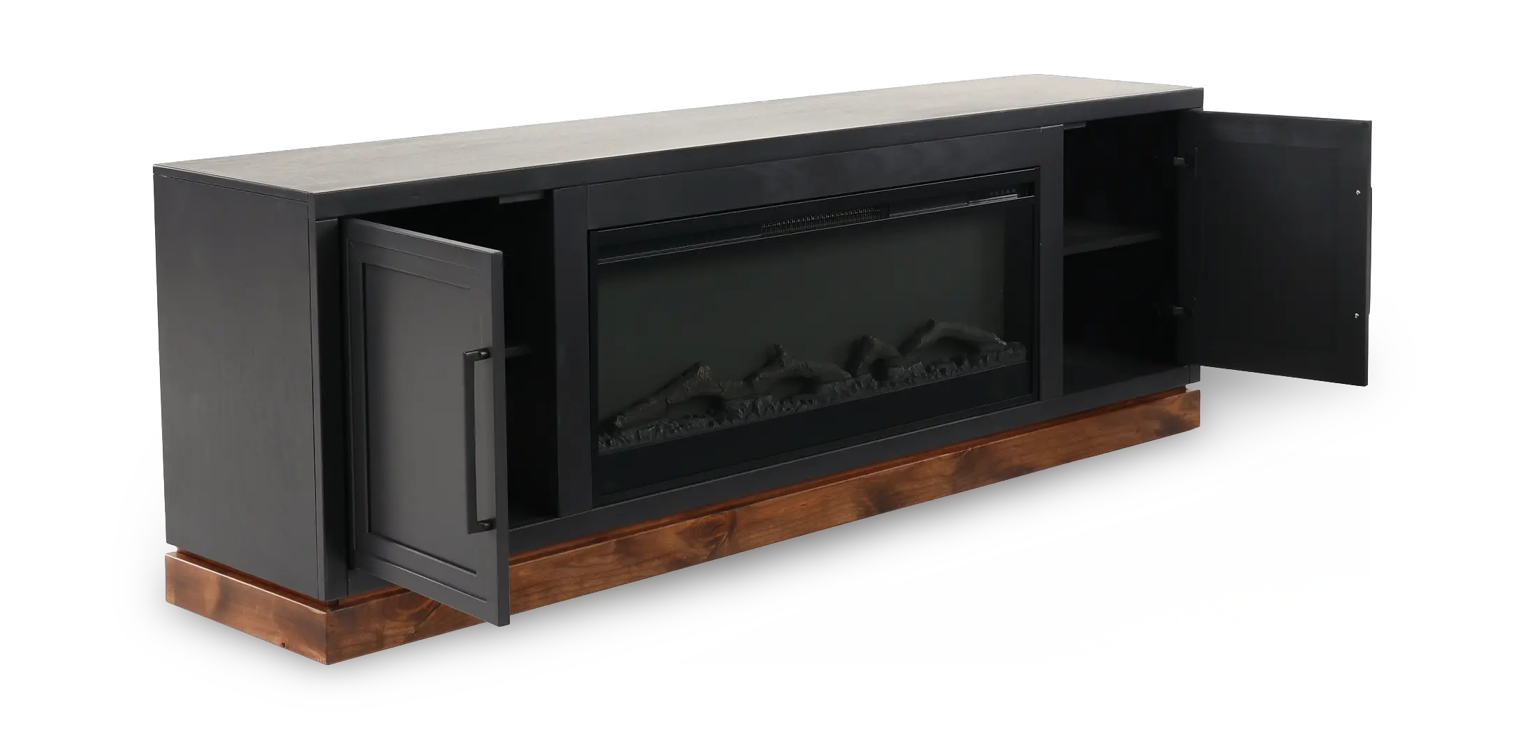 Nora Black 78 Fireplace Console-5
