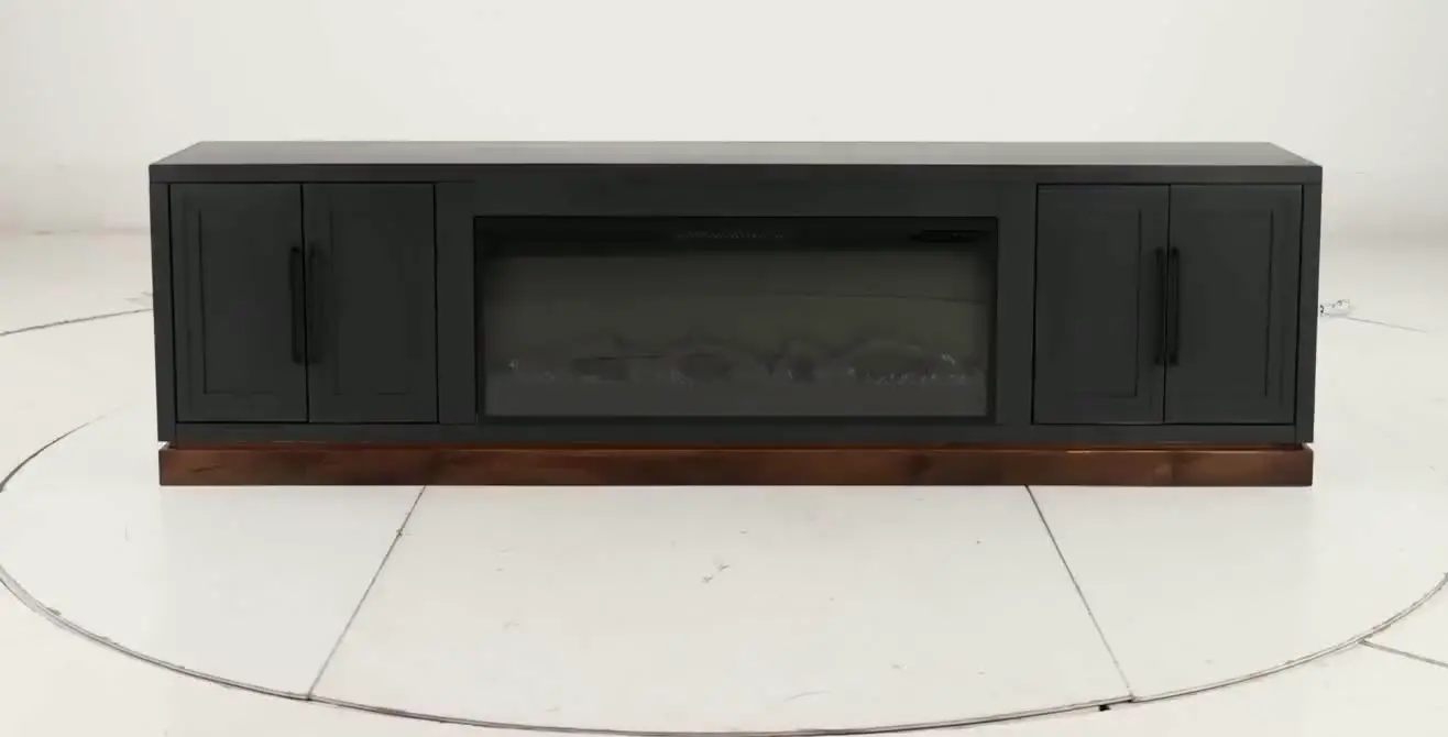 Nora Black 94 Fireplace Console-11