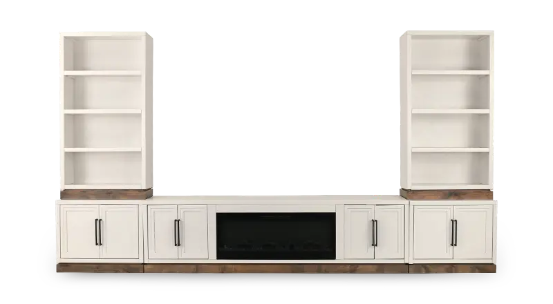 Nora White 5 Piece Fireplace Entertainment Center