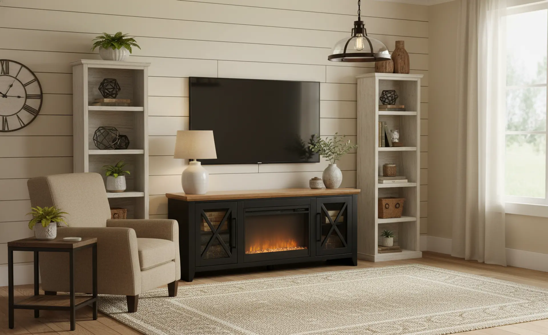 Ithaca Black 66 Fireplace-12
