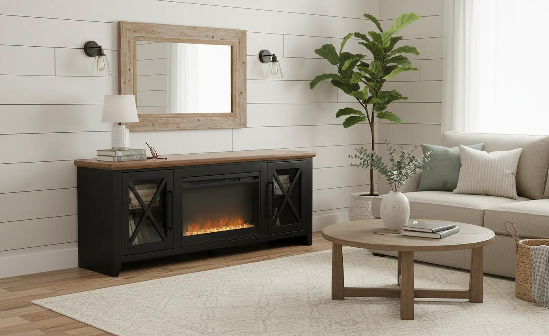 Ithaca Black 66 Fireplace-2