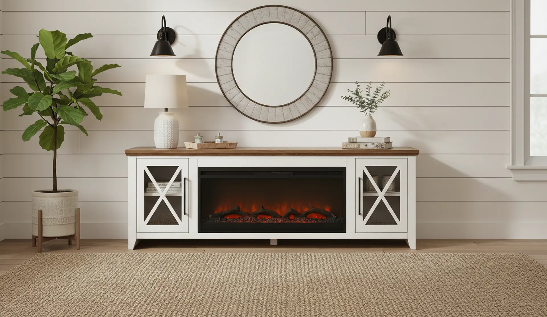 Ithaca White 83 Fireplace-2