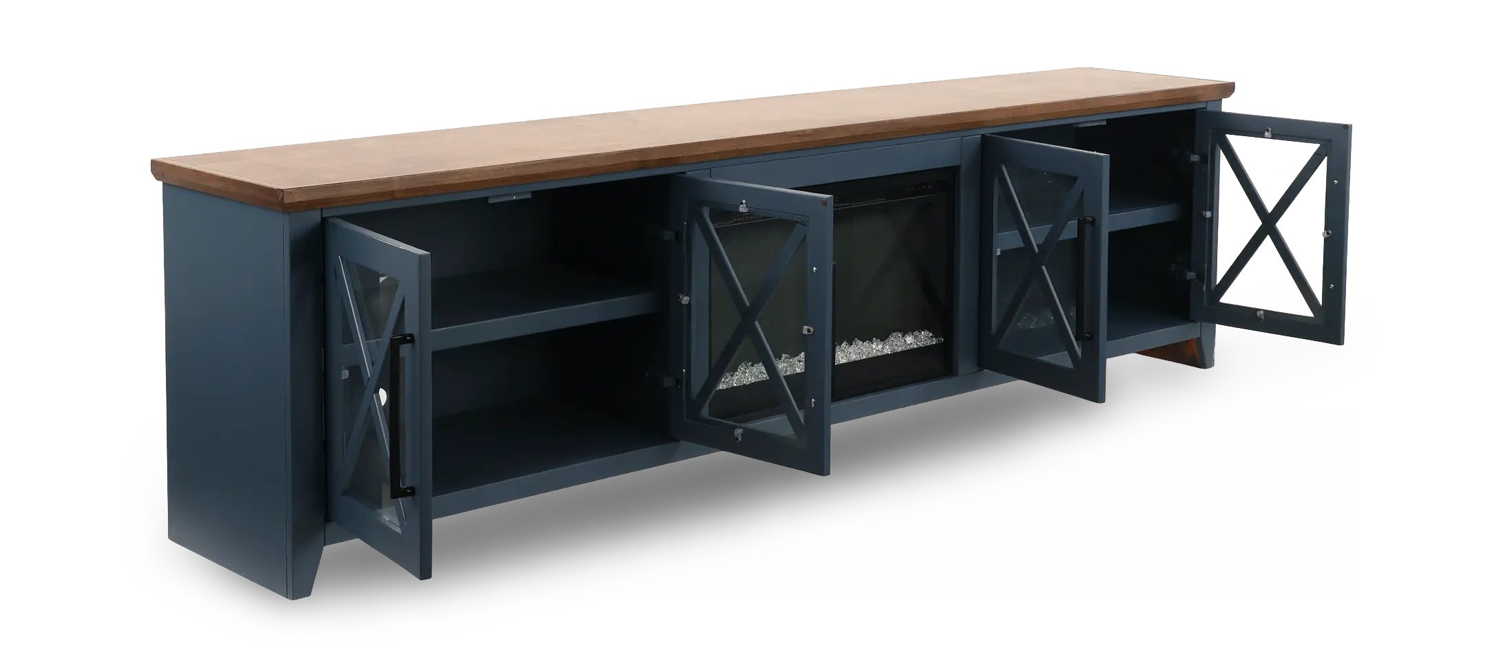 Ithaca Denim Blue 96 Fireplace-5