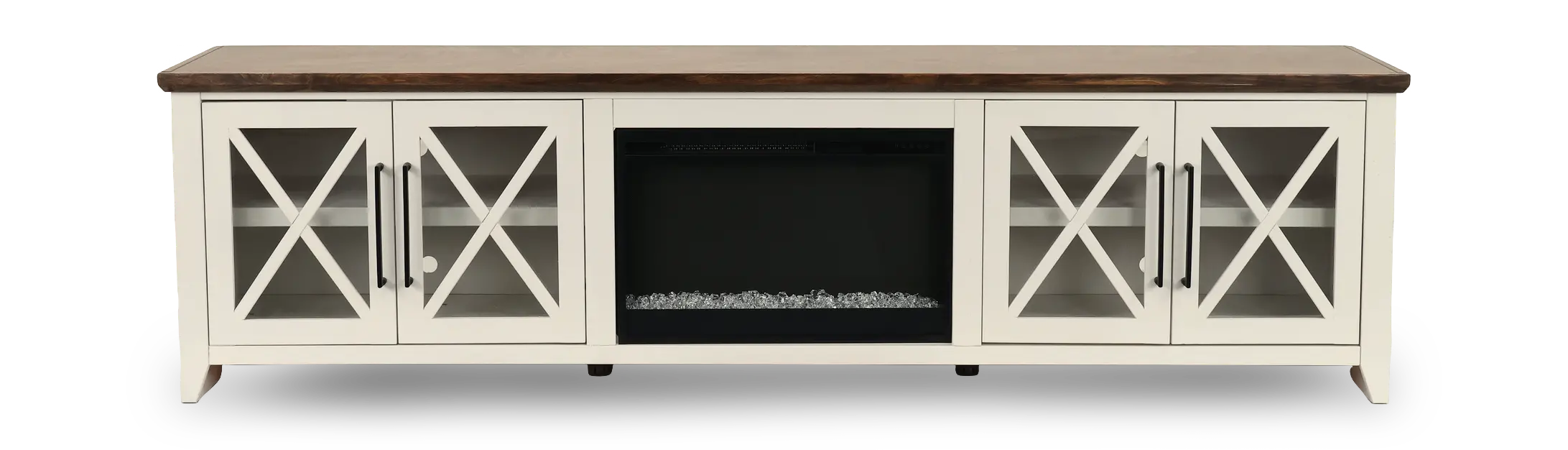 Ithaca White 96 Fireplace-1