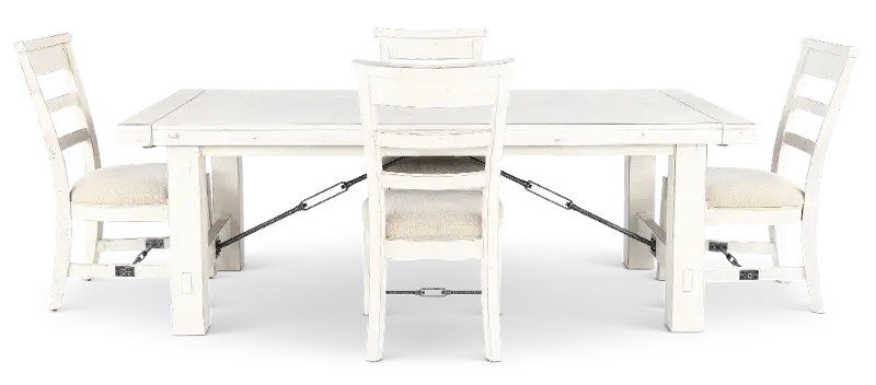 Marina White Sand 5-Piece Extendable Dining Set