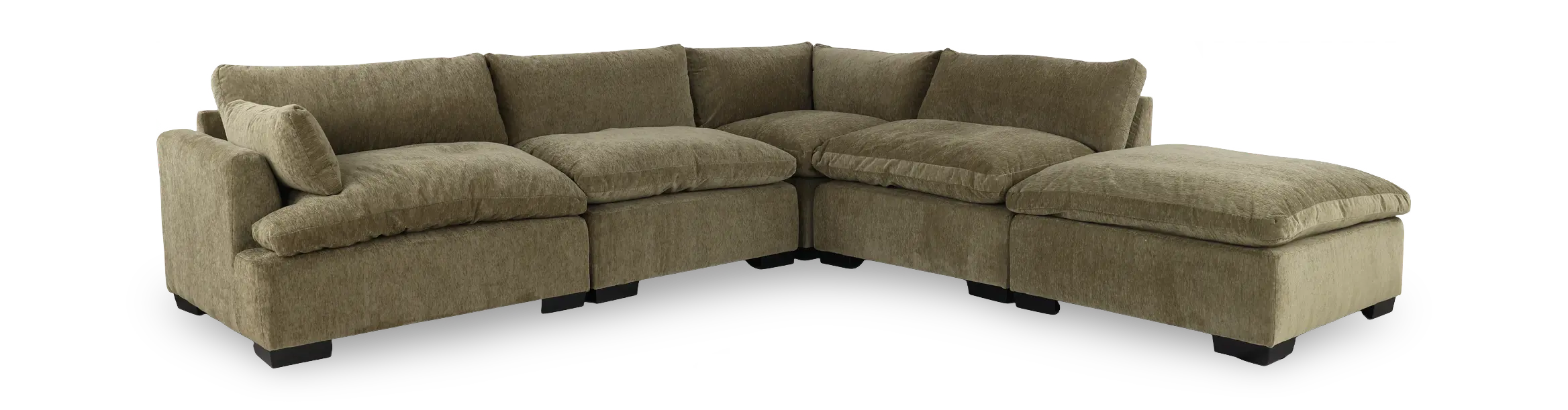 5PC/TUSCANY/LAUREL/OPT.2 Tuscany Olive Taupe Left-Arm Facing Sectional with Ottoman-1