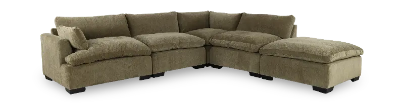 Tuscany Olive Taupe Left-Arm Facing Sectional with Ottoman