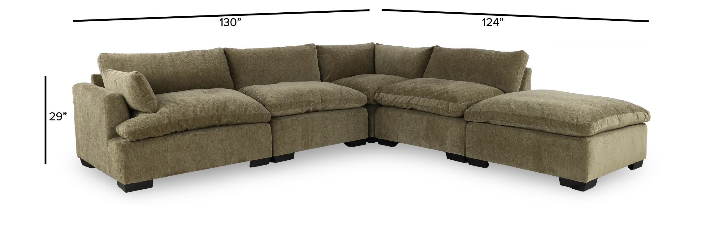 5PC/TUSCANY/LAUREL/OPT.2 Tuscany Olive Taupe Left-Arm Facing Sectional with Ottoman-3