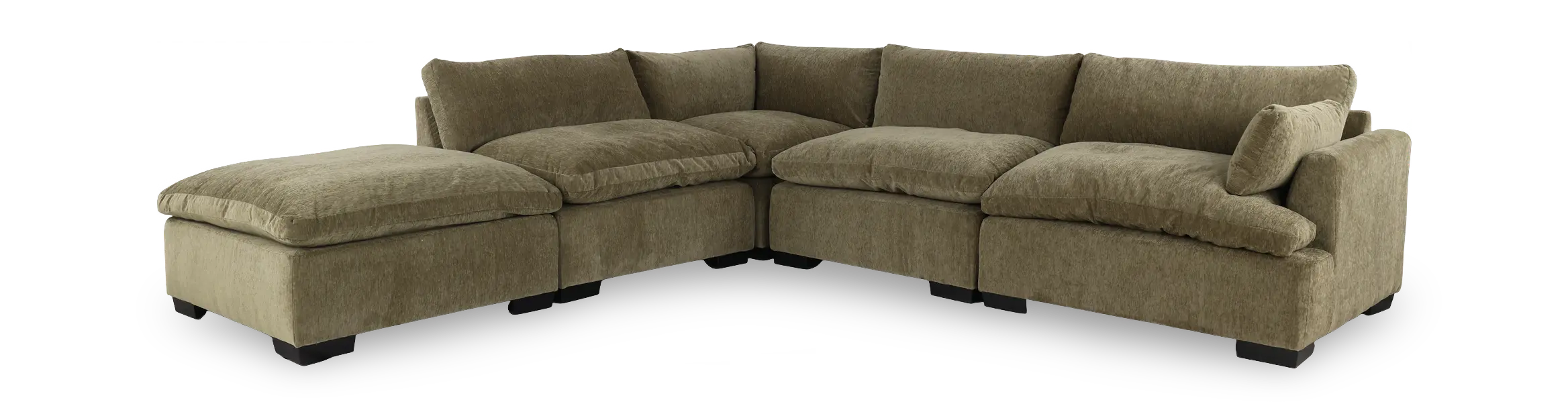 5PC/TUSCANY/LAUREL/OPT.3 Tuscany Olive Taupe Right-Arm Facing Sectional with Ottoman-1