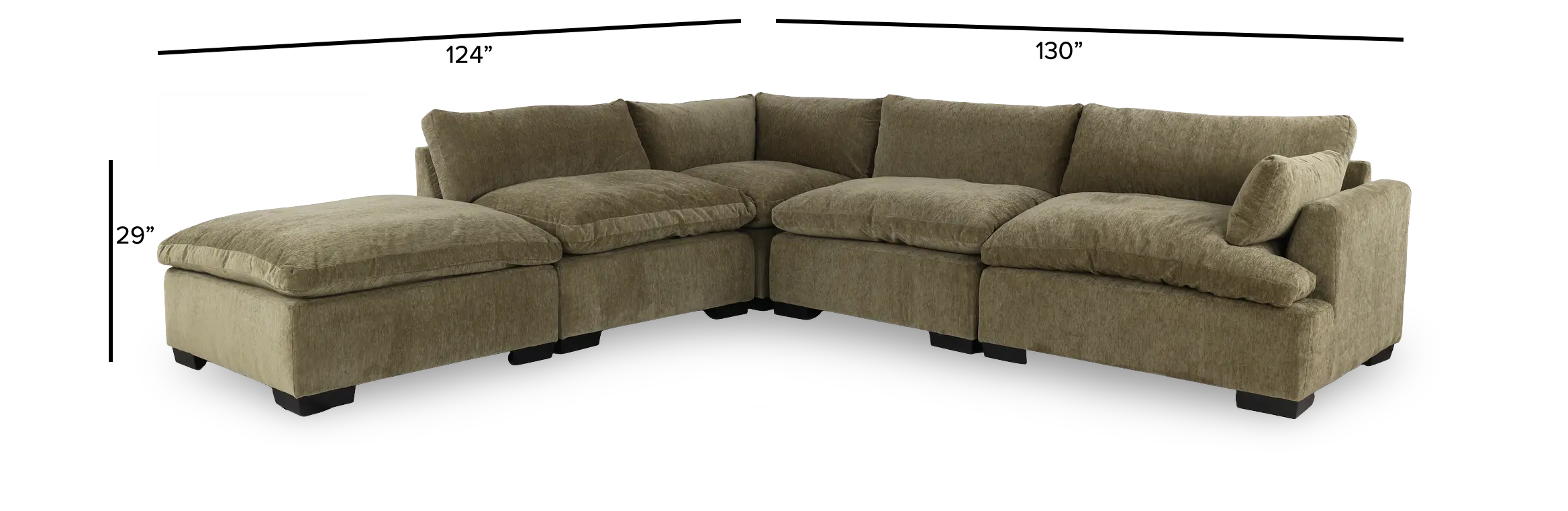 5PC/TUSCANY/LAUREL/OPT.3 Tuscany Olive Taupe Right-Arm Facing Sectional with Ottoman-3