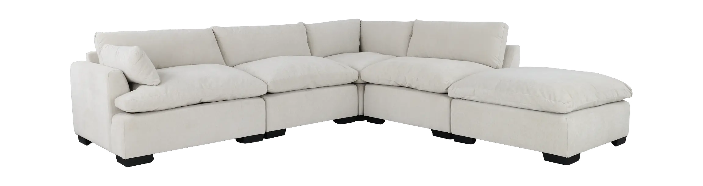 5PC/TUSCANY/PUTTY/OPT.2 Tuscany Soft Beige Left-Arm Facing Sectional with Ottoman-1