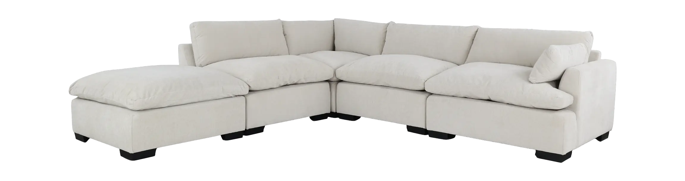 5PC/TUSCANY/PUTTY/OPT.3 Tuscany Soft Beige Right-Arm Facing Sectional with Ottoman-1