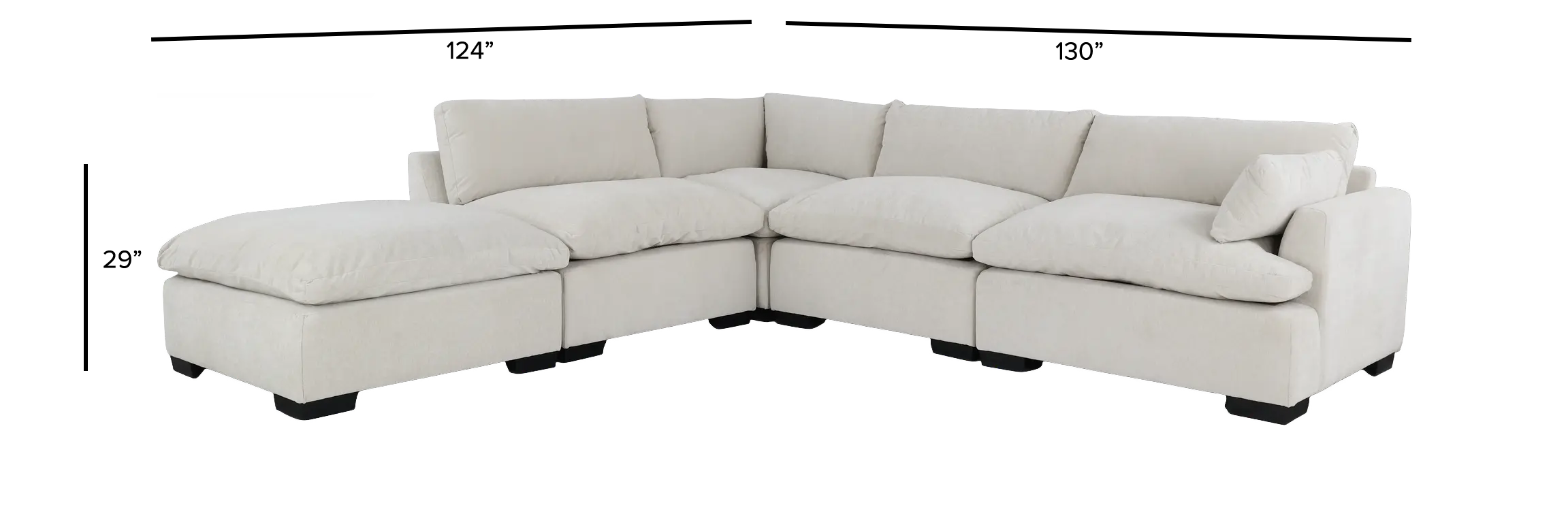 5PC/TUSCANY/PUTTY/OPT.3 Tuscany Soft Beige Right-Arm Facing Sectional with Ottoman-3