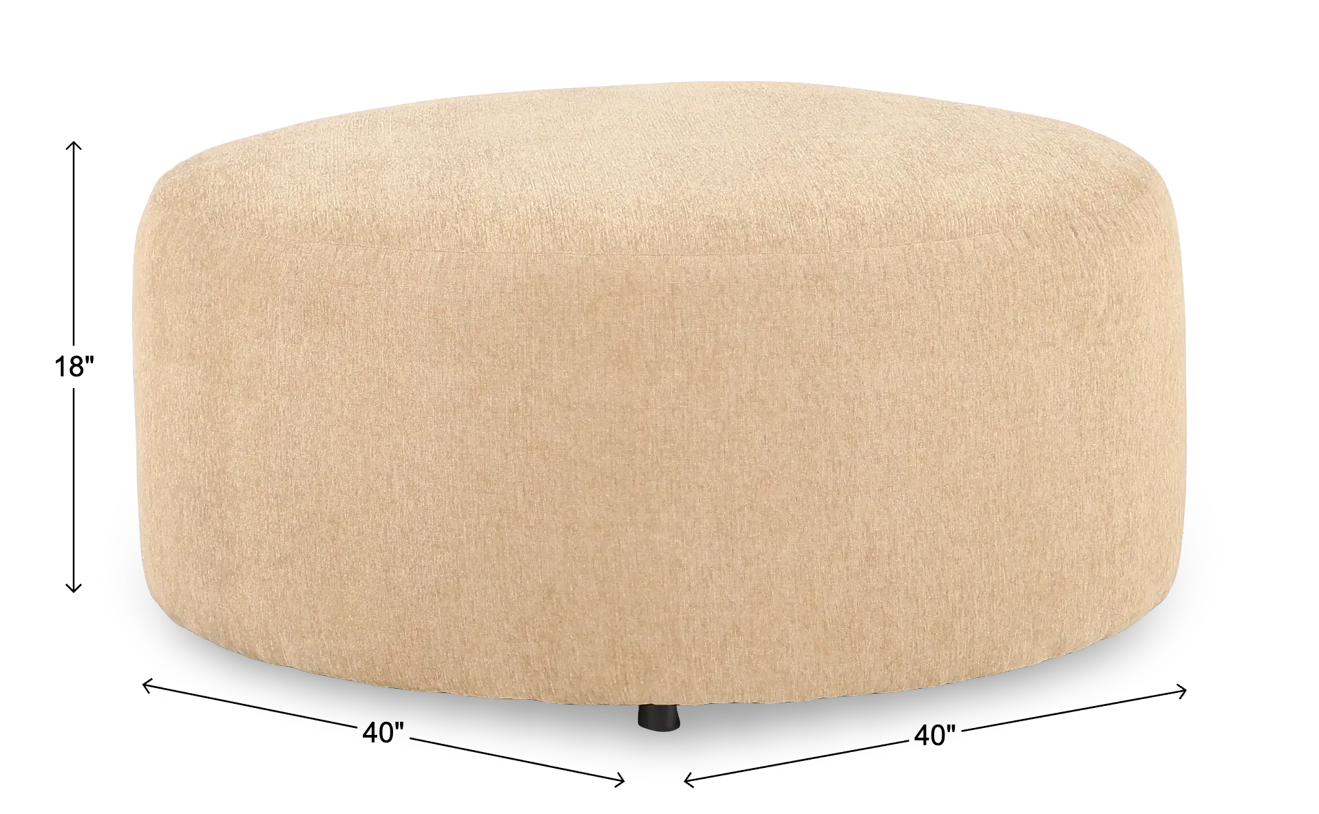 MEAACCOT/DEXTER FAWN Camero Beige Round Accent Ottoman-3
