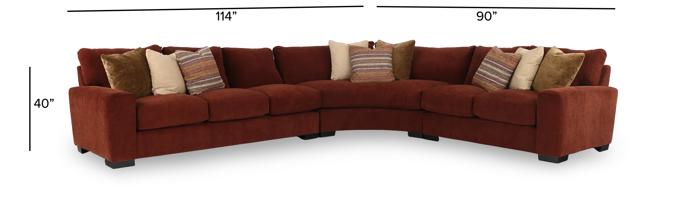 3PC/BALBOA/RUST/OPT.1 Balboa Rust Red 3-Piece Left-Facing Sectional-3