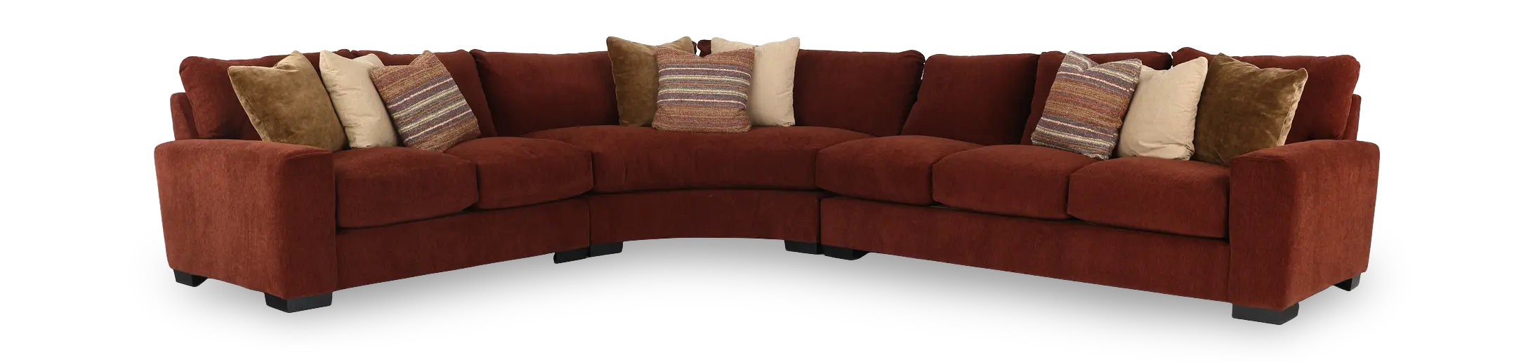 3PC/BALBOA/RUST/OPT.2 Balboa Rust Red 3-Piece Right-Facing Sectional-1