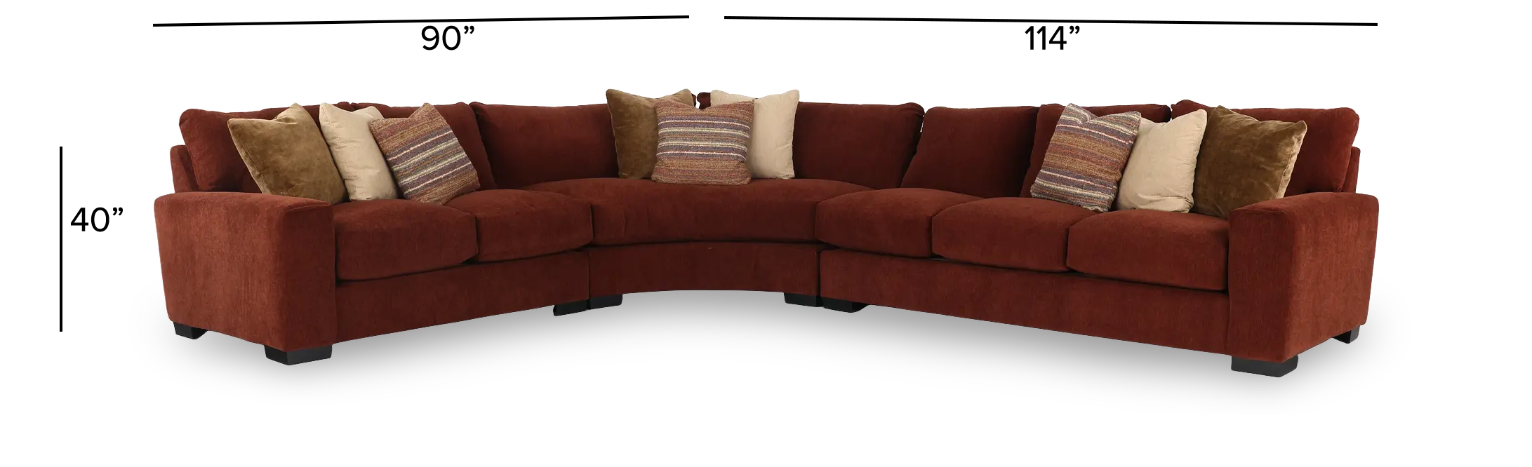 3PC/BALBOA/RUST/OPT.2 Balboa Rust Red 3-Piece Right-Facing Sectional-3