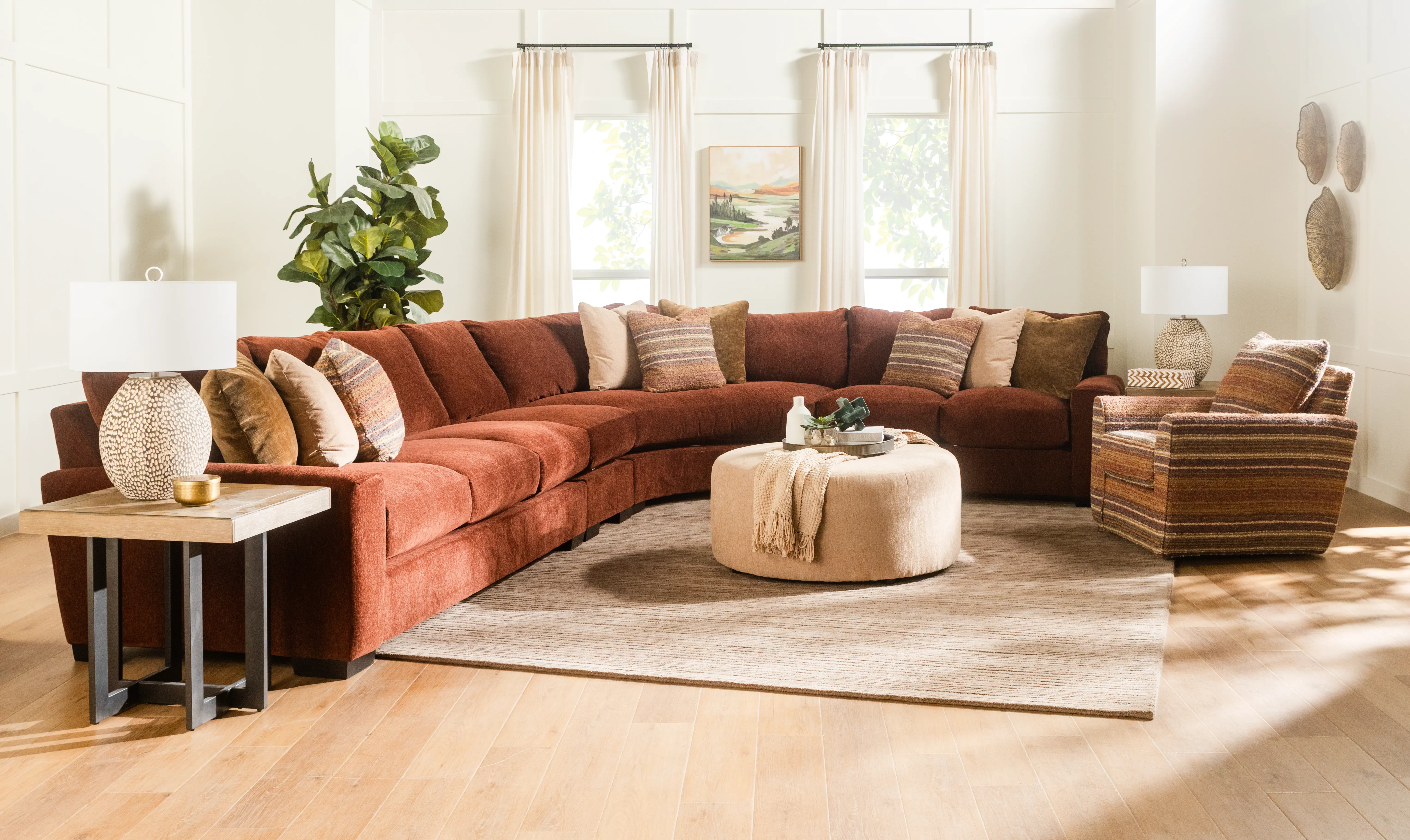 4PC/BALBOA/RUST/OPT.1 Balboa Rust Red 4-Piece Left-Facing Sectional-2