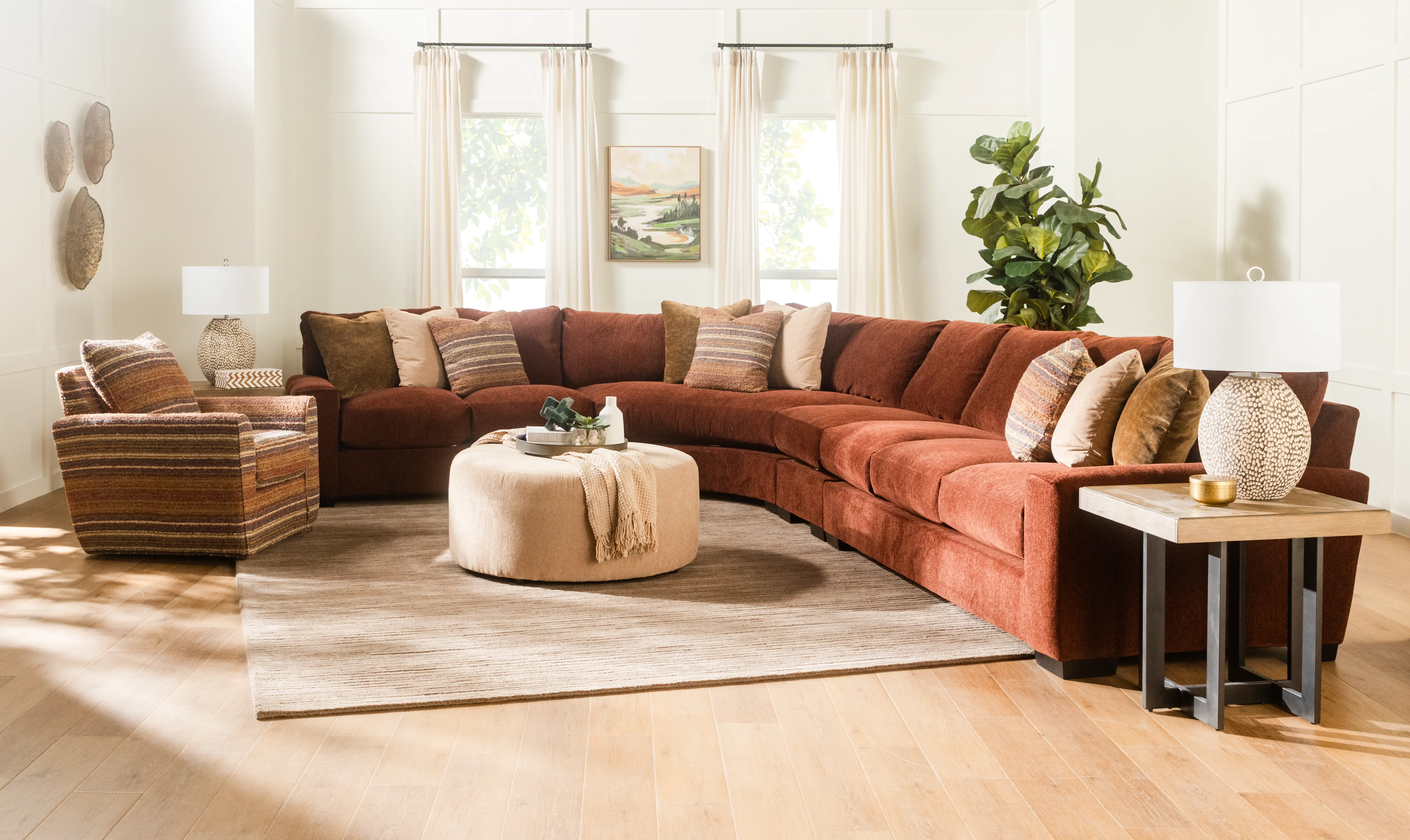 4PC/BALBOA/RUST/OPT.2 Balboa Rust Red 4-Piece Right-Arm Facing Sectional-4