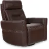 Remington Auburn Brown Leather Swivel Glider Power Recliner