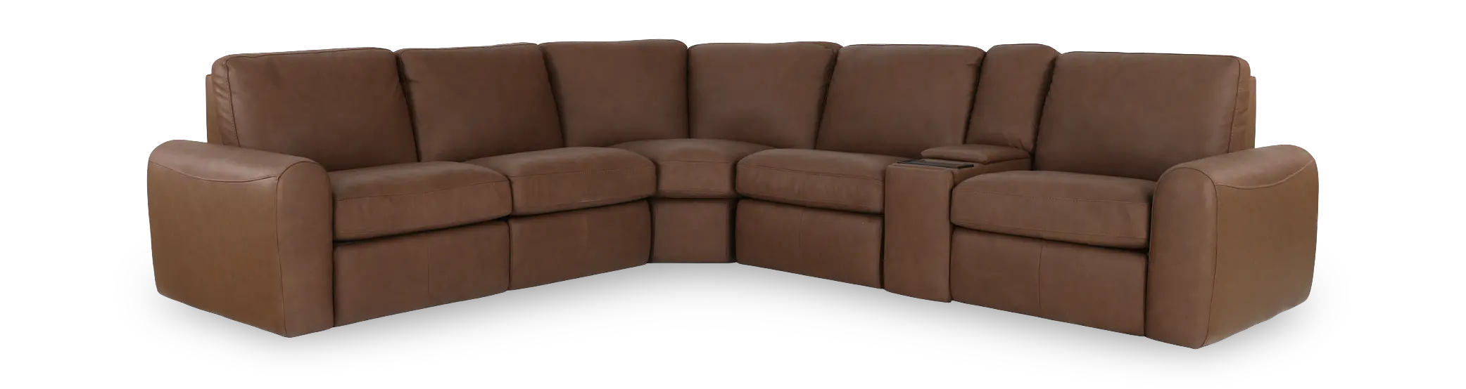 Sonny Havana Leather 6-Piece Power Reclining Sectional-1